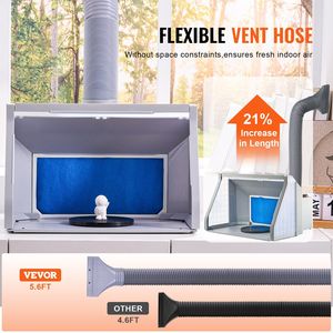 Kit de Cabina de Pintura Portátil con Aerógrafo, Luces LED, Ventiladores Dobles y Manguera de Extensión para Extracción de Aire - Product Image 3