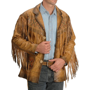 เสื้อแจ็คเก็ตคาวบอยทรงยาวบางแบบมีโลโก้ด้านหน้า สไตล์คาวบอย ผลิตตามสั่ง OEM ODM คุณภาพสูง ขายส่ง ส่งออกเสื้อผ้า - Product Image 1