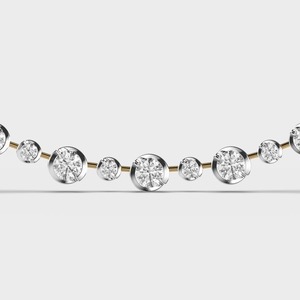 Collar de Diamantes Cultivados en Laboratorio de 18K con Graduación de Peso |   Collar con diamantes engastados en punta |   Diamantes de Lujo en Oro - Product Image 5