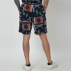 Shorts de bain pour hommes à imprimé géométrique, taille mi-haute, avec cordon de serrage, séchage rapide, décontractés, style Bermuda, avec poches - Product Image 2