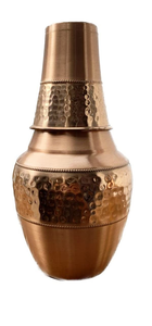 Handmade Pure Copper Water Jug and Copper Tumbler Traditional Drinking Water <b>Storage</b> and Serving - Product Image 3