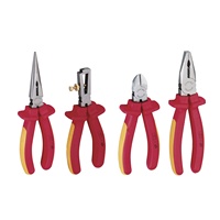 Ensemble d'outils professionnel JACK WORTH JK1466A de 12 pièces isolés VDE avec outils en acier Cr-v et en acier inoxydable Rouge et noir