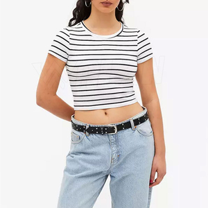 Crop top pour femme, t-shirt imprimé, coupe ajustée, qualité supérieure, personnalisable, très vendu - Product Image 3