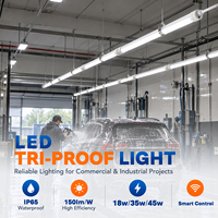 Luminaire LED industriel Tri-Proof IP65 150lm/W, contrôle intelligent, connectable, étanche, pour lavage de voitures, atelier, garage