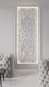 Paneles Decorativos de Pared de Mármol - Paneles Modernos de Alta Resistencia, Antideslizantes, Impermeables y Resistentes al Fuego para Dormitorios y Exteriores, Corte CNC Personalizado - Product Image 2