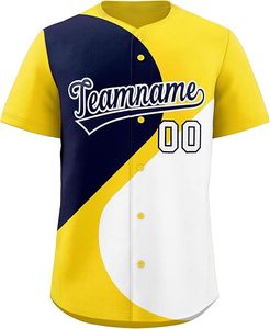 Camiseta de Béisbol Personalizada al por Mayor, Jersey Transpirable con Cuello en V, Uniforme Masculino, Opción de Talla Grande, Jersey de Béisbol Sublimado para Equipos - Product Image 1