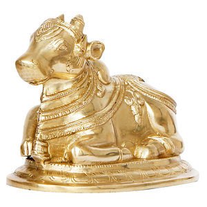 Estatua de Toro Nandi de Metal, Figura Decorativa de Vaca Sagrada Hindú, Decoración Religiosa Tradicional India para el Hogar, Escultura de Mesa - Product Image 3