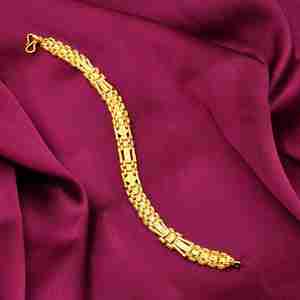 Bracelet à maillons micro-plaqué or 14K/18K/24K pour hommes avec fermoir en S, bijoux de mode pour hommes, bracelets en laiton. - Product Image 1