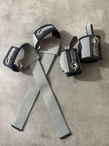 Ensemble de bandes de maintien pour poignets en néoprène et élastiques et de sangles de musculation avec design antidérapant pour l'entraînement - Product Image 2