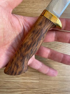 Couteau à lame pointue en acier inoxydable, manche en bois, épaisseur de 0,6 mm, lame simple non réglable, couteau de camping, DIY OEM - Product Image 2