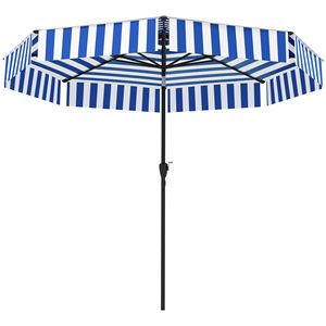 Ombrellone da Esterno 2,6 m (8,6FT) con Protezione UPF 30+, 2 Livelli Ventilati, 8 Stecche, per Hotel, Veranda e Patio, con Manovella - Product Image 1