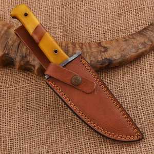 Custom Handmade Damascus Steel Skinnner Knife Drop Point Blade Micarta Handle 9 Inch DIY Outdoor <b>Tool</b> - Product Image 6