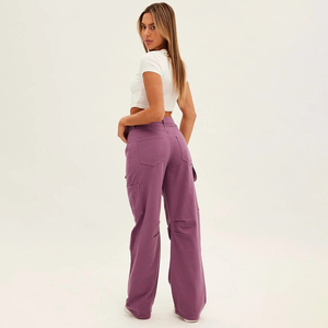 Pantalones Jogger Holgados de Algodón y Spandex de Diseño Clásico Personalizado OEM para Mujer, de Alta Calidad, Estilo Vintage, Cintura Alta, Corte Cargo, Ajustados y Planos para Verano - Product Image 2