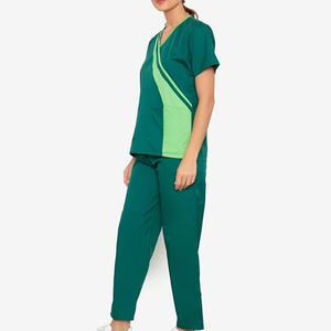 Ensemble de blouses médicales unisexe pour infirmières, salons de beauté, tenue de travail clinique, hauts de blouse, costumes d'infirmière, en Spandex/Polyester et toile - Product Image 3