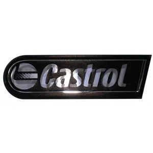 Plaque de logo métallique personnalisée en aluminium avec finition imprimée ou antique - Product Image 1