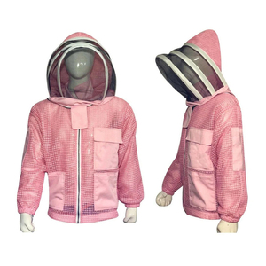 Pink Kids Beekeeping Jacket 3-Layer Ventilated Mesh Fencing Veil Hood Elastic Waist Thumb Loop OEM Wholesale Beekeeping <b>Suit</b> - Product Image 6