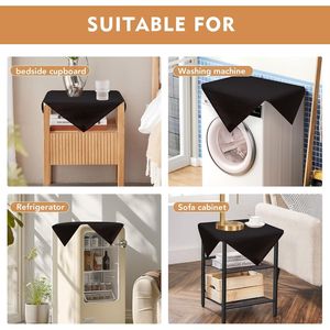 Set di 2 Tovaglie Quadrate 24 X 24 Pollici in Poliestere Nero Resistente alle Macchie e alle Pieghe Lavabile Decorativa - Product Image 3