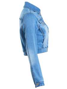 Meilleur prix, faible MOQ, veste en jean d'hiver solide de haute qualité pour femme, mariée, mariage, respirante, écologique - Product Image 3