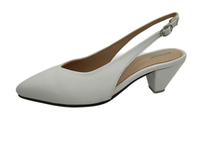 Dlords – Escarpins en cuir blanc à bout carré, bride arrière à boucle, confortables, respirants, décontractés, toutes saisons, semelle intermédiaire en EVA, semelle extérieure en caoutchouc - Product Image 2