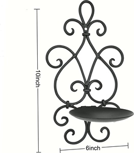 Candelabro moderno decorativo para el hogar montado en la pared, diseño atento en Metal negro, candelabro moderno de alta demanda - Product Image 5