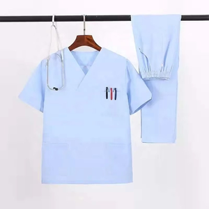 Blusa de uniforme médico unisex de manga corta, tejida, con diseños médicos, estilo jogger, talla grande, blanca, para enfermería hospitalaria, con detección de agujas - Product Image 3