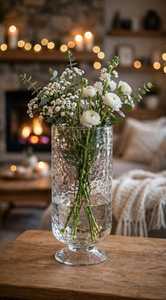 Modern Transparent Glass <b>Textured</b> Table <b>Vase</b> Decorative Centerpiece for Home Wedding Dining Room - Product Image 4
