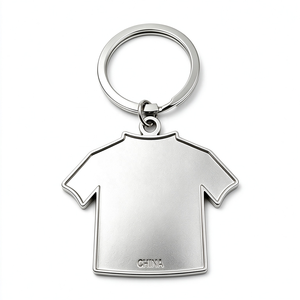 Porte-clés en métal en forme de T-shirt, impression UV simple face, personnalisable, vente en gros d'usine, promotionnel - Product Image 1