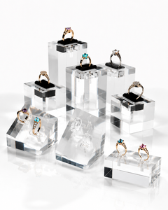 Exhibidores de Joyería de Anillos Acrílicos Transparentes Directo de Fábrica, OEM ODM, Grabado Láser para Exhibición en Vitrinas, Tamaños para Adultos y Niños - Product Image 5