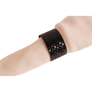 Ensemble d'anneaux de serviette en métal noir faits à la main, écologiques, modernes et minimalistes, pour la décoration de table lors de mariages, fêtes et repas élégants. - Product Image 1