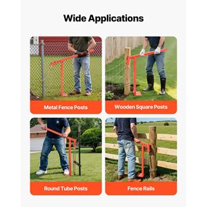 Estrattore per Pali a T da 36 Pollici per Recinzioni, Strumento per Rimozione Pali con Catena di Sollevamento da 47 Pollici, Verricello Salva-Lavoro - Product Image 5