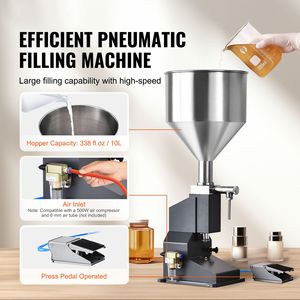 Macchina Pneumatica per Riempimento Liquidi e Paste, Riempitrice per Bottiglie da 50ml, Riempitrice a Pedale in Acciaio Inox, Precisione di Riempimento 2ml per Aziende Agricole - Product Image 2