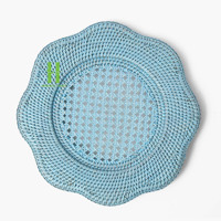 Tendance du moment : Assiette de présentation murale en bambou écologique style bohème, motif floral, 33/35 cm de diamètre, fabriquée au Vietnam