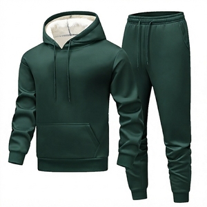 Custom Logo 450 Gsm 100% Cotton Men's Baggy Two Piece Sets Plain Cropped Heavy <b>Zip</b> <b>up</b> <b>Hoodie</b> & <b>Fleece</b> Sweatpants Tracksuit Set - Product Image 5
