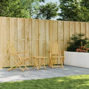 Conjunto de Bistro de Bambú Natural de 3 Piezas, Muebles Plegables para Patio - Product Image 3