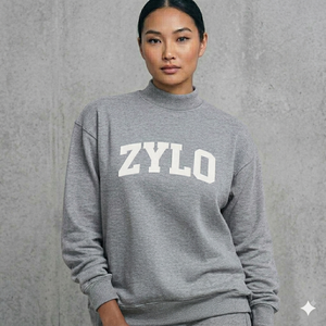 Sweat-shirt à col montant premium, coupe oversize, en molleton de coton, chaud, pour l'hiver, style streetwear décontracté, haut tendance - Product Image 1