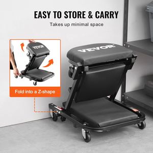 Taburete Mecánico Plegable con Ruedas de 40 Pulgadas, Capacidad de Carga de 450 Libras, 6 Ruedas Universales, Herramienta de Reparación de Automóviles - Product Image 6