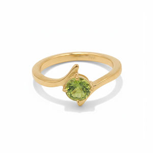 Anillo de Peridoto Natural con Diseño de Panal de Abeja y Acabado en Oro Amarillo, Joyería con Gema Verde - Product Image 4