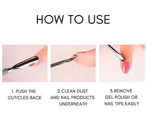 Outil professionnel pour repousser les cuticules des ongles, instrument de manucure en acier inoxydable pour une routine de soin des ongles efficace - Product Image 6
