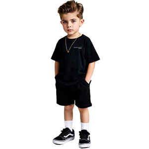 Conjuntos de ropa para niños, camiseta y pantalones cortos de alta calidad, conjunto de verano para niños, 2 piezas, conjuntos de pantalones cortos para niños y niñas. - Product Image 5