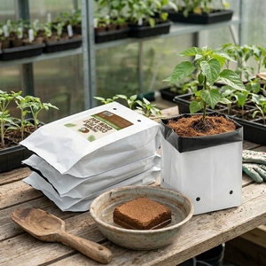 Grow Bags 7-Gallon Non-Woven Fabric Reusable For Gardening Planting With Pre-Punched Holes And Coco Peat Media - Product Image 3