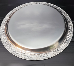 Metal Charger <b>Plate</b> Engraved Custom Border Design Tableware Food Serving Dish 12" Metal <b>Plates</b> & Dishes Restaurant Supplies - Product Image 3