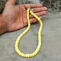 Collier de perles rondes lisses en opale jaune, bijoux en opale couleur bonbon, vente en gros, fournisseur indien d'opale