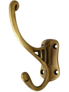 Classic brass Wall Mounted Coat <b>Hook</b> with Glossy Finish for <b>Bathroom</b> or Entryway Use - Product Image 2