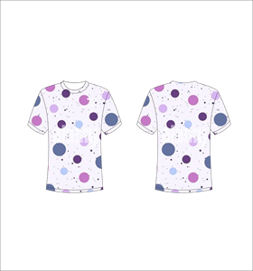 เสื้อยืดแขนสั้นผู้ชาย ลายจุดสีม่วงน้ำเงิน พิมพ์ลายดิจิทัล คอกลม ทรงปกติ ผ้าถักโพลีเอสเตอร์ สวมใส่สบาย - Product Image 1