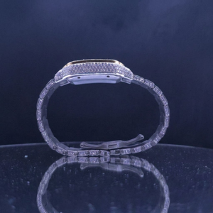 นาฬิกาข้อมือผู้ชายทรงเหลี่ยมประดับเพชรโมอิสซาไนต์คุณภาพพรีเมียมยอดนิยม ตัวเรือนสแตนเลสสตีล - Product Image 4