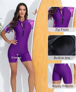 Combinaison de sport sans manches pour femme, color block, col en V, longueur intégrale, surpiqûres contrastées, en Spandex et Polyester, extensible, séchage rapide - Product Image 6