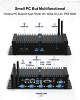 Komputer Industri Tanpa Kipas Mini PC Intel NUC Windows 10 Dual LAN 6 Port RS232 Grafis HD 2 DDR3L RAM 16GB Tersedia