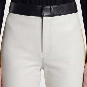 Women Skinny Leather Flare Pants Female Adjustable Waist Leather Wide Leg <b>Leggings</b> Ladies Leather <b>Flared</b> Tight With Pockets - Product Image 4