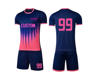 Custom Men's Soccer Jersey Kit Short Sleeve Crew Neck Gradient Color Moisture Wicking Polyester All Seasons Adult Size - Product Image 1