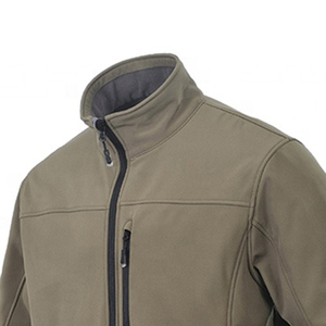 Chaqueta de Forro Polar para Hombre, Color Sólido, Cuello Alto, Cierre de Cremallera, Resistente al Viento, Ropa Casual de Invierno, Corte Regular, Poliéster - Product Image 3